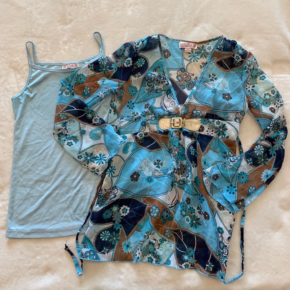 Knitworks girls blouse with matching tank top